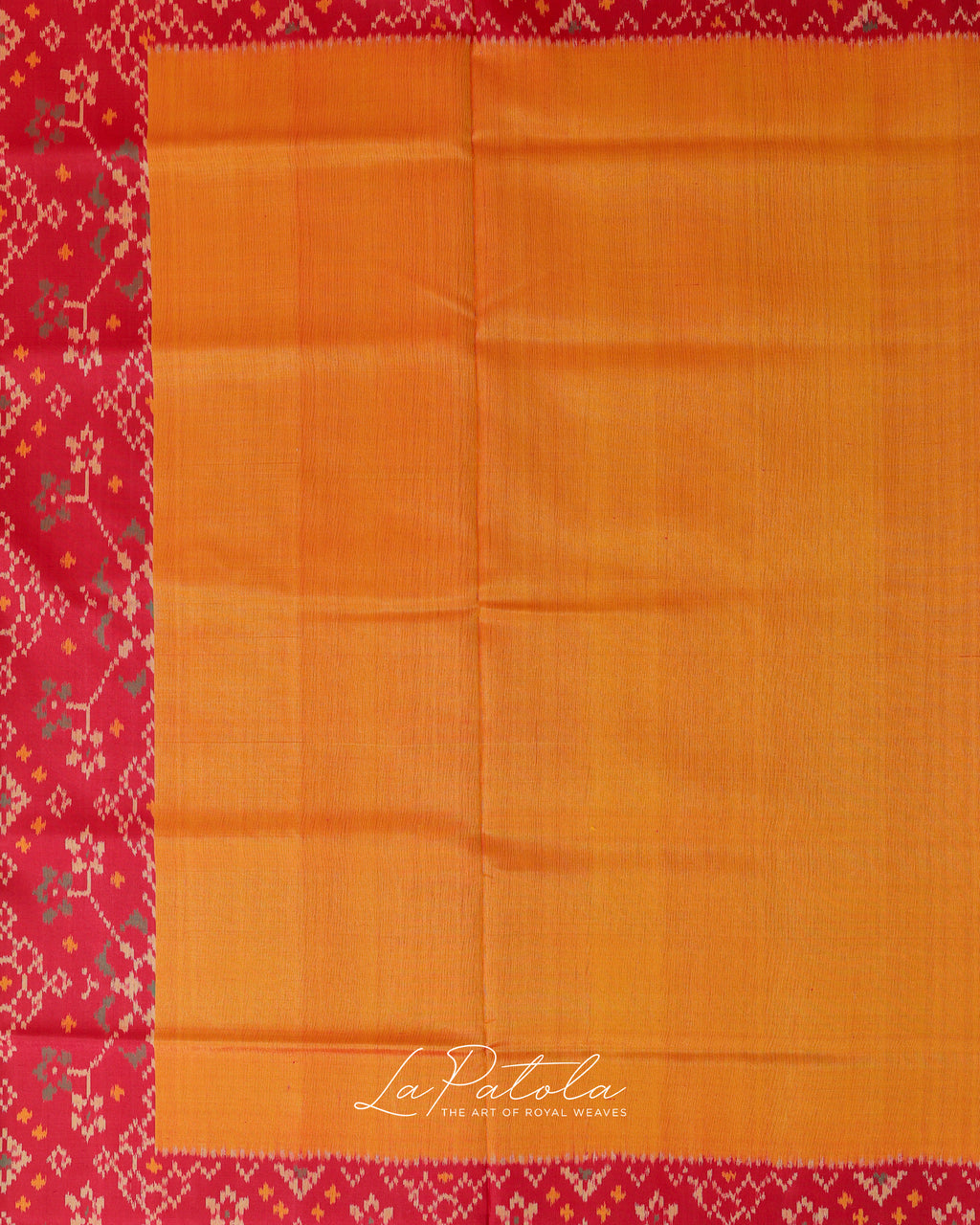 Mustard Orange Plain Border Patola Saree