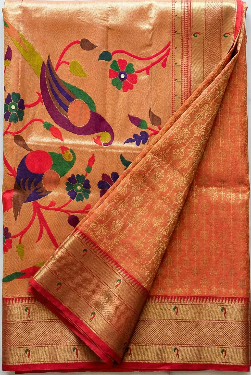 Silk Figure Border Blue Gala Saree