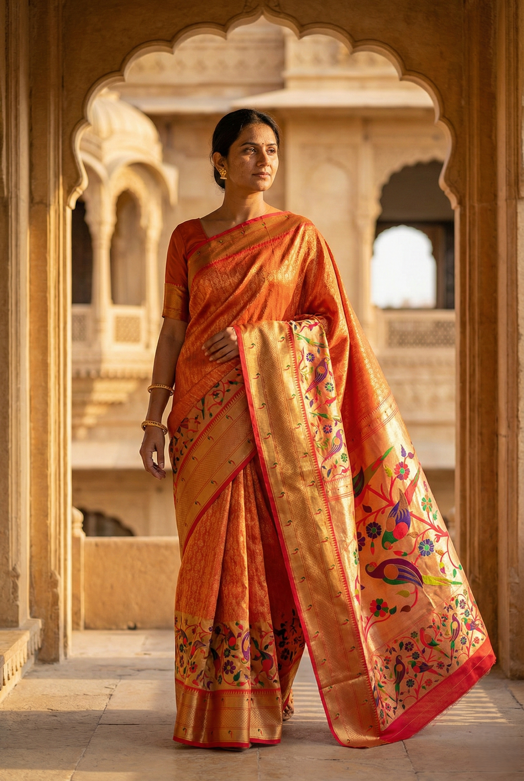 Silk Figure Border Blue Gala Saree