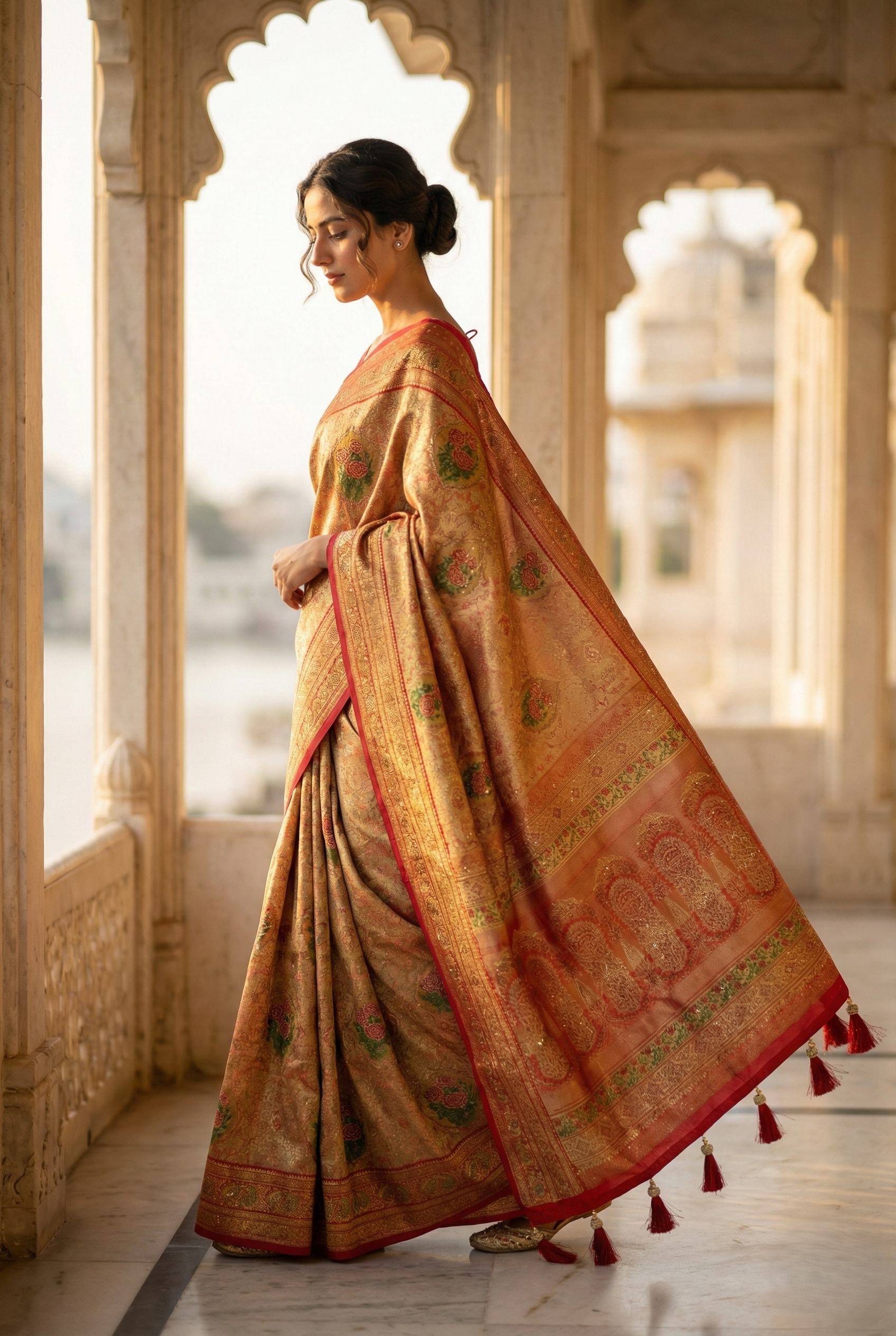 Silk Plated Design Saree with A2 Stone Work