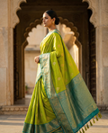 Semi Silk Saree with Buti Parrot Design Gala