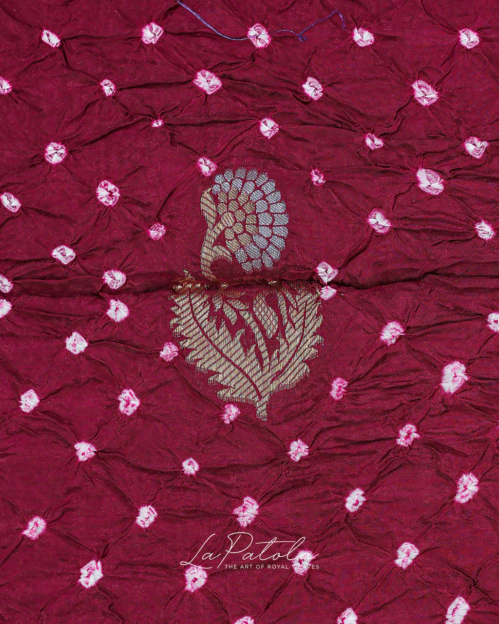 Wine Paisley Pallu Bandhej Saree