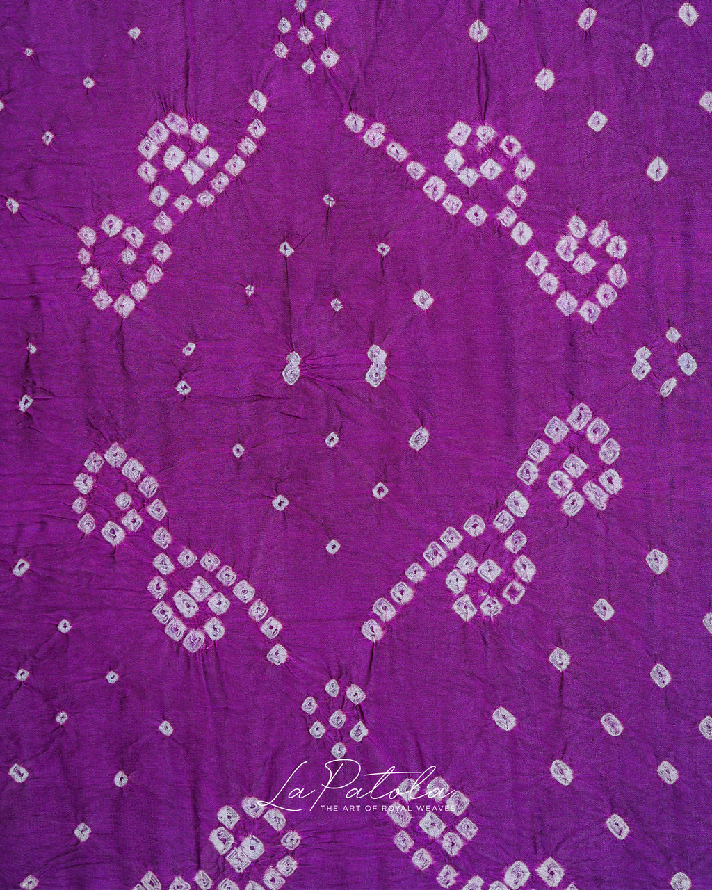 Purple Paisley Dot Bandhej Saree