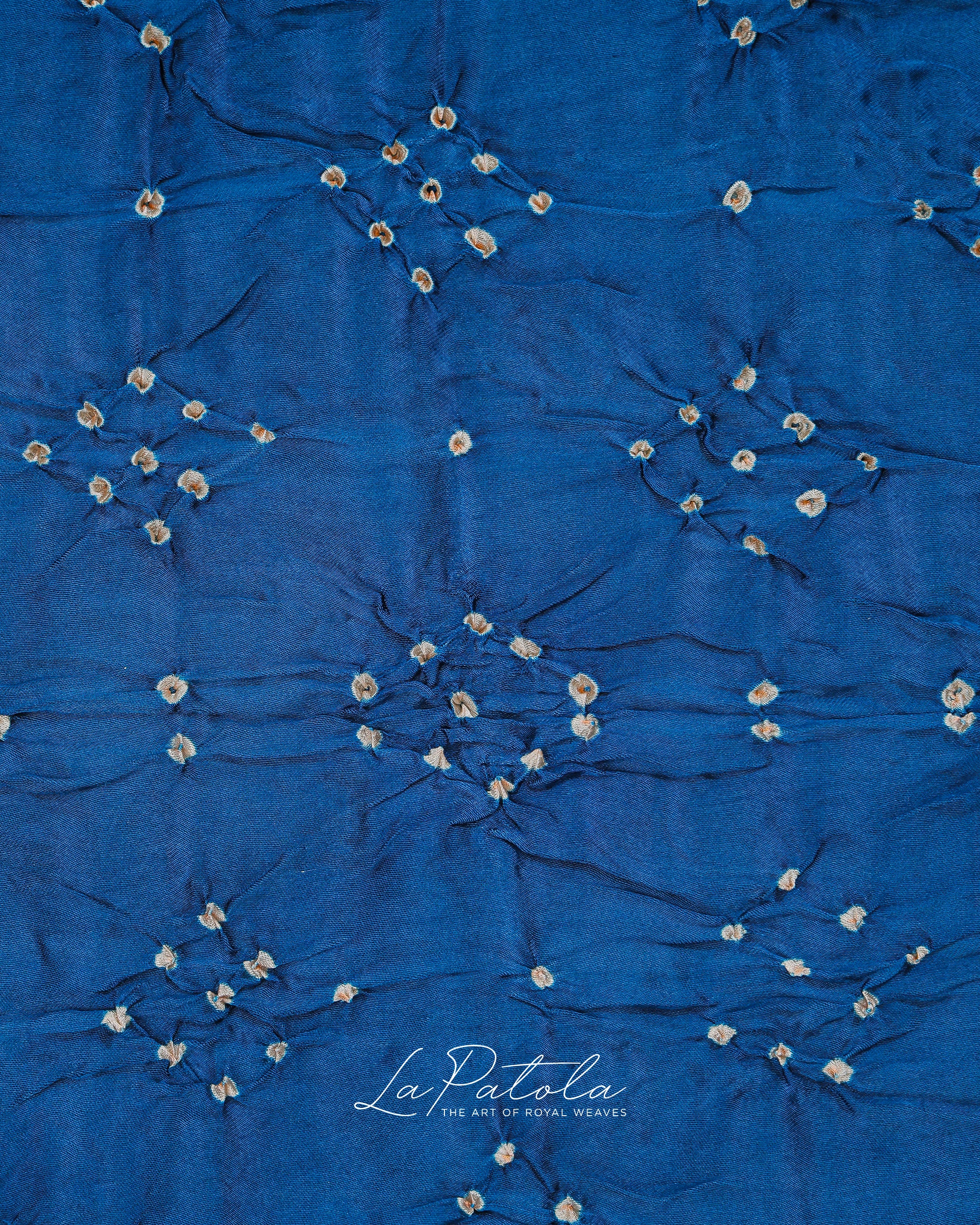 Ink Blue Buti Bandhej Saree