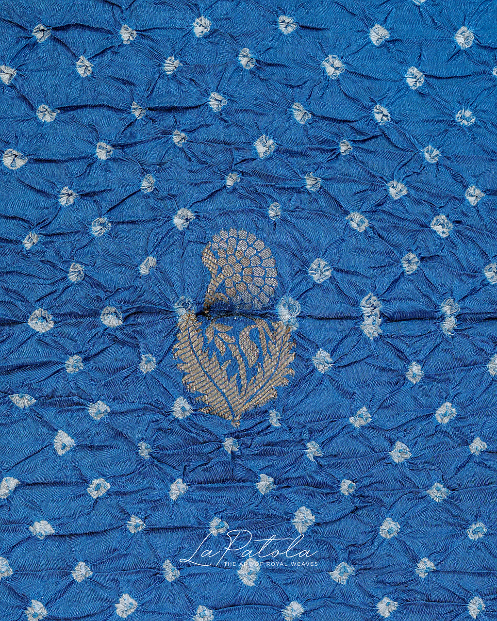 Sky Blue Paisley Pallu Bandhej Saree