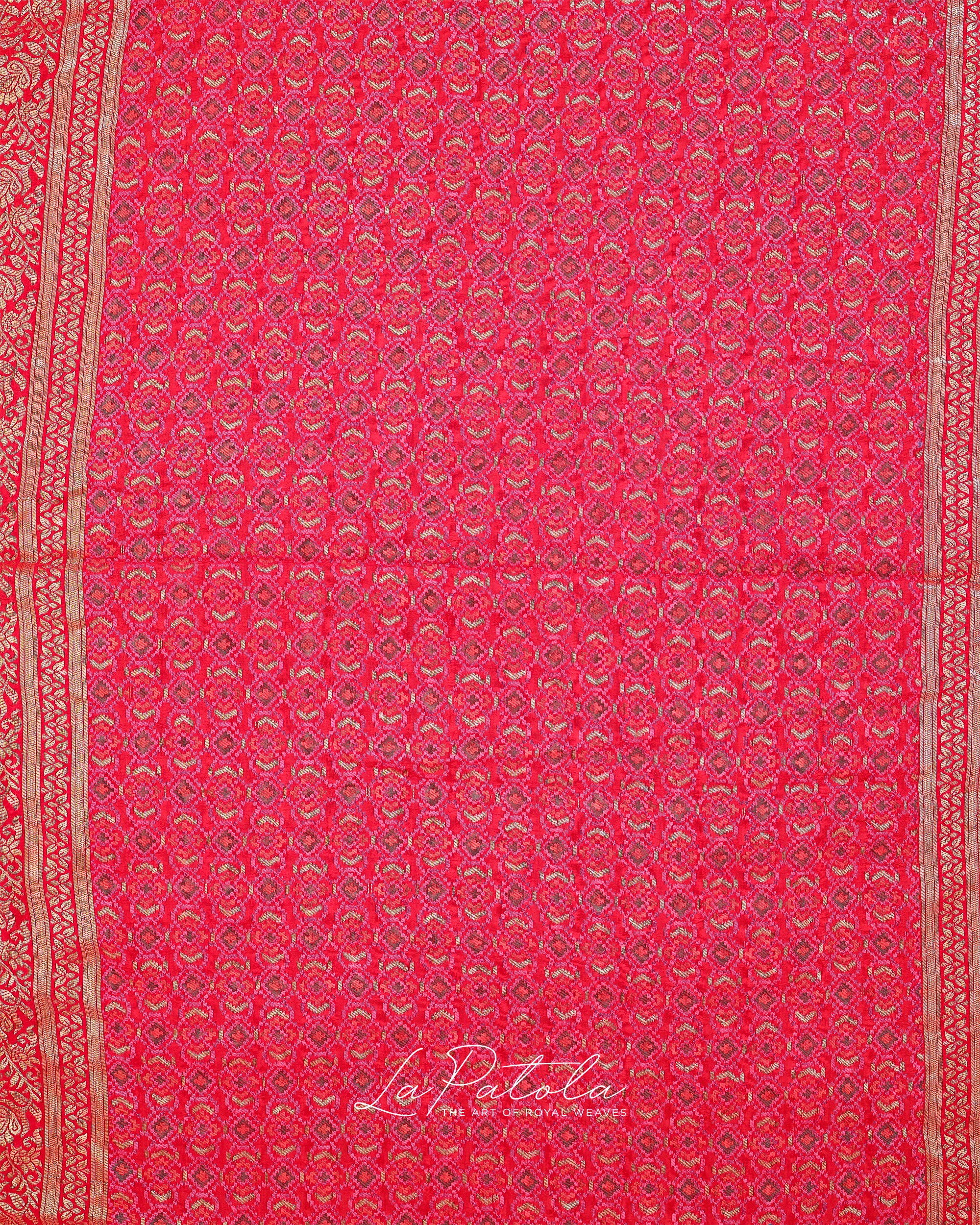 Hot Pink Micro Dot Bandhej Saree