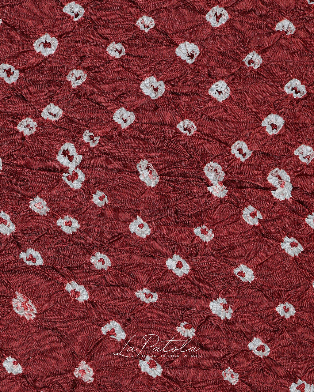 Maroon Petal Buti Bandhej Saree