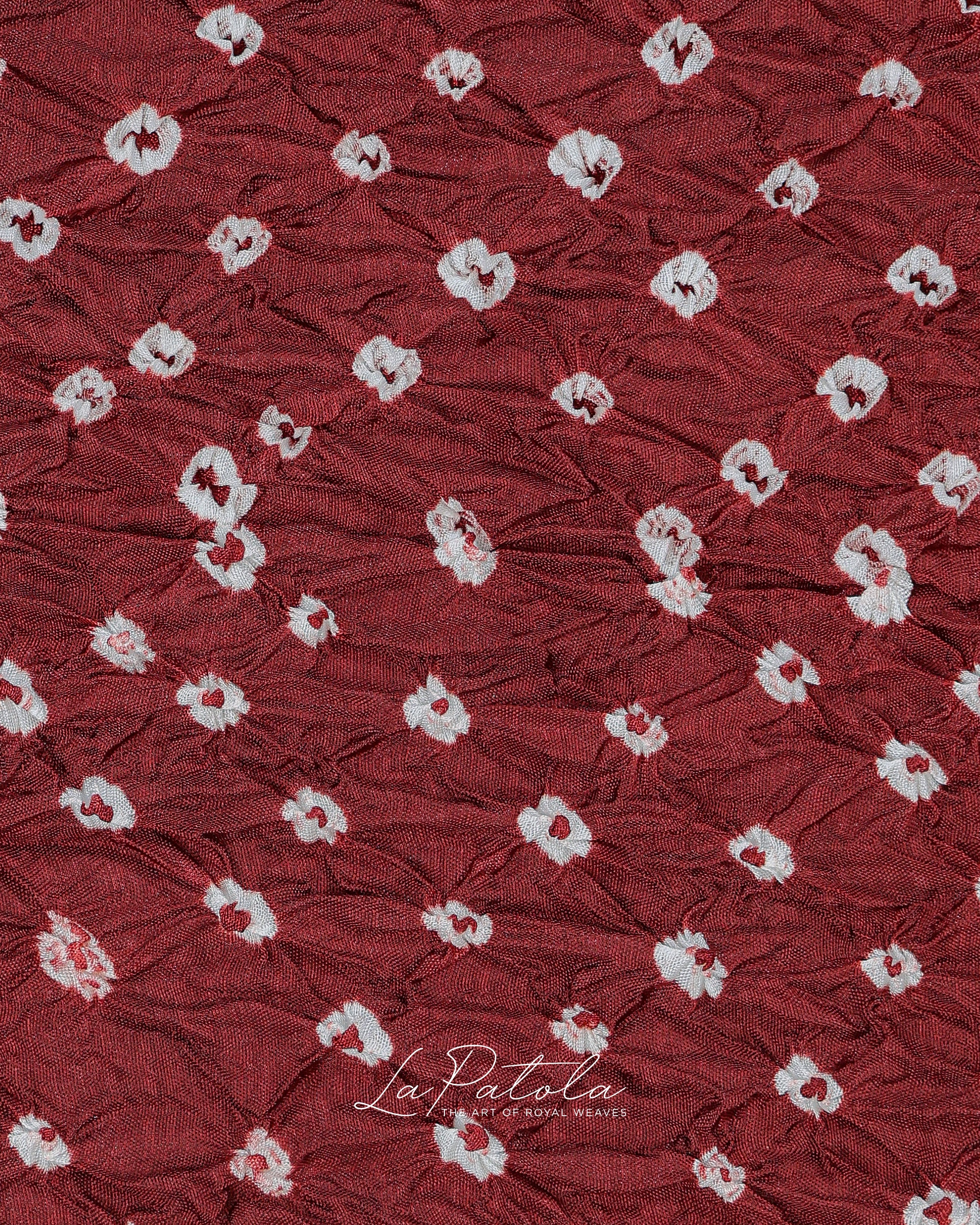 Maroon Petal Buti Bandhej Saree