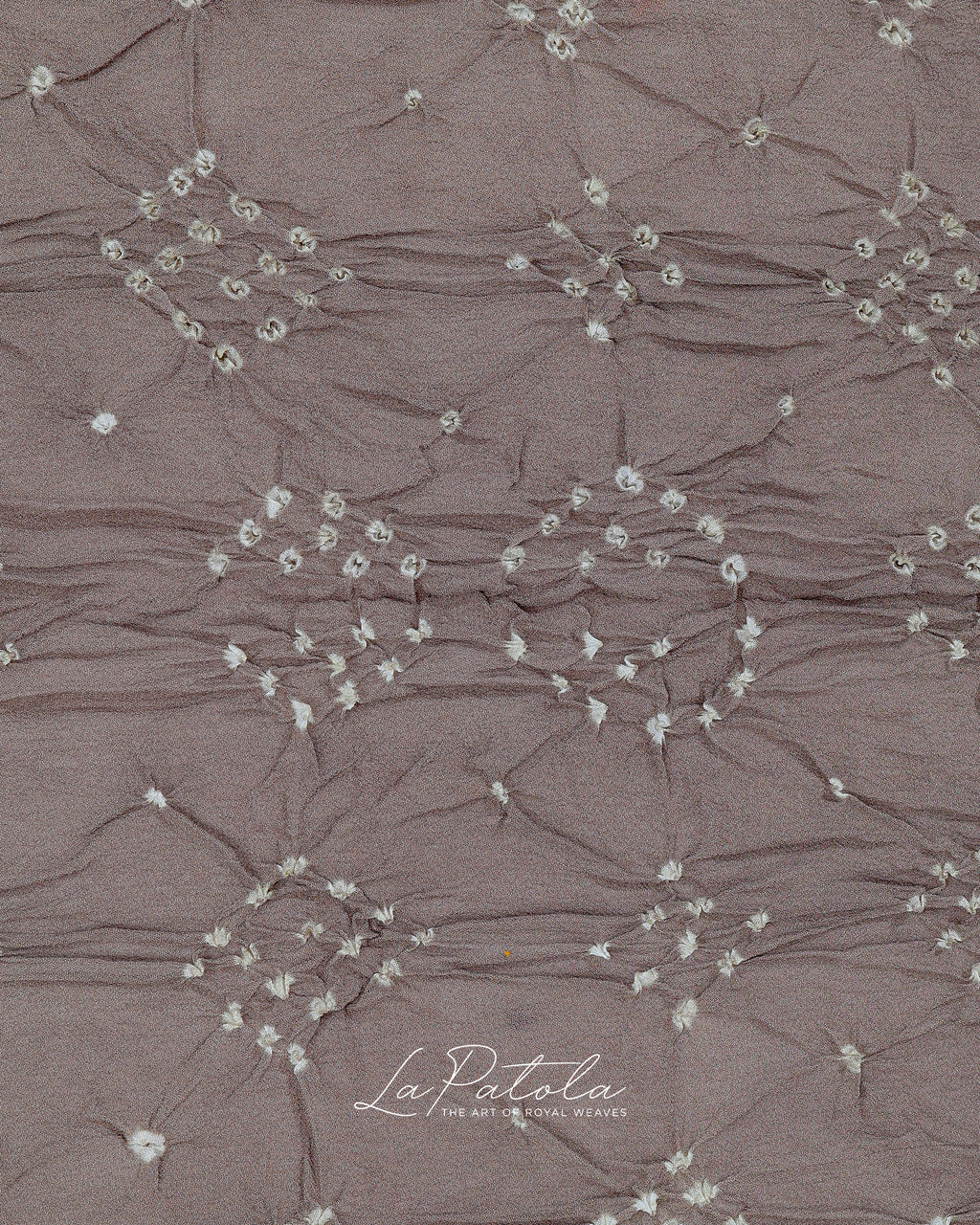 Taupe Micro Dot Bandhej Saree
