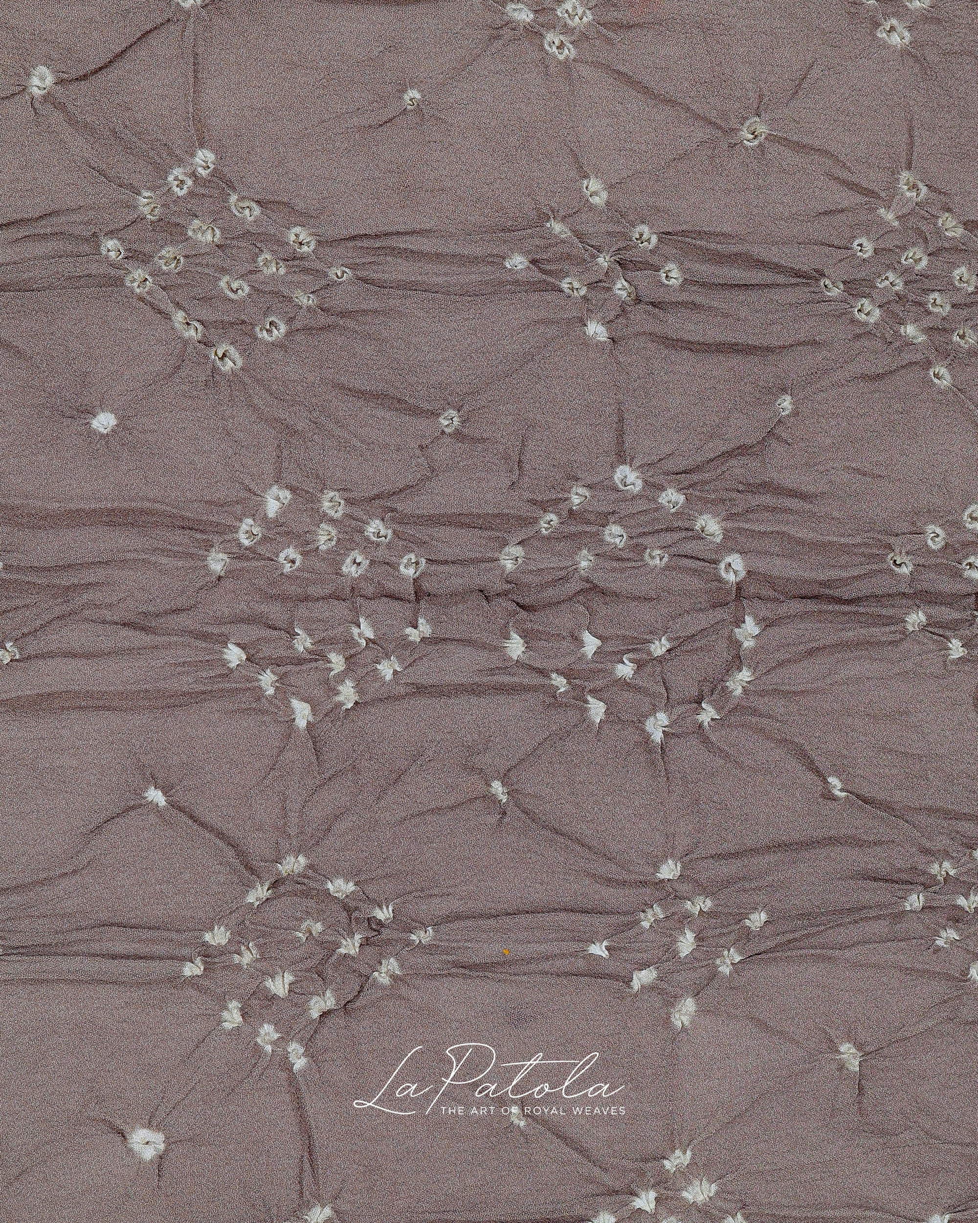 Taupe Micro Dot Bandhej Saree