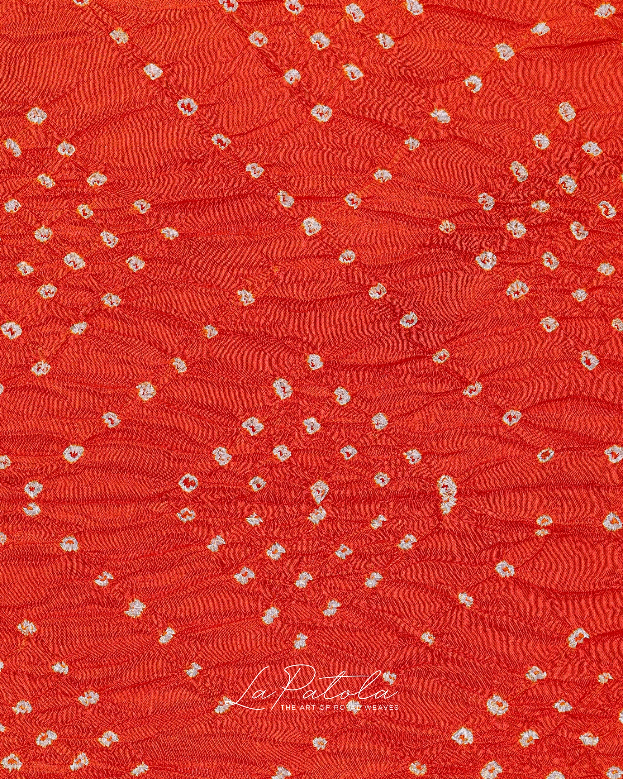 Orange Floral Pallu Bandhej Saree