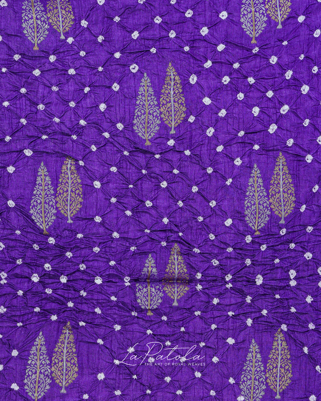 Violet Zari Buti Bandhej Saree