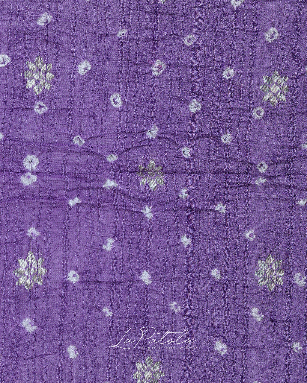 Lavender Jacquard Bandhej Saree
