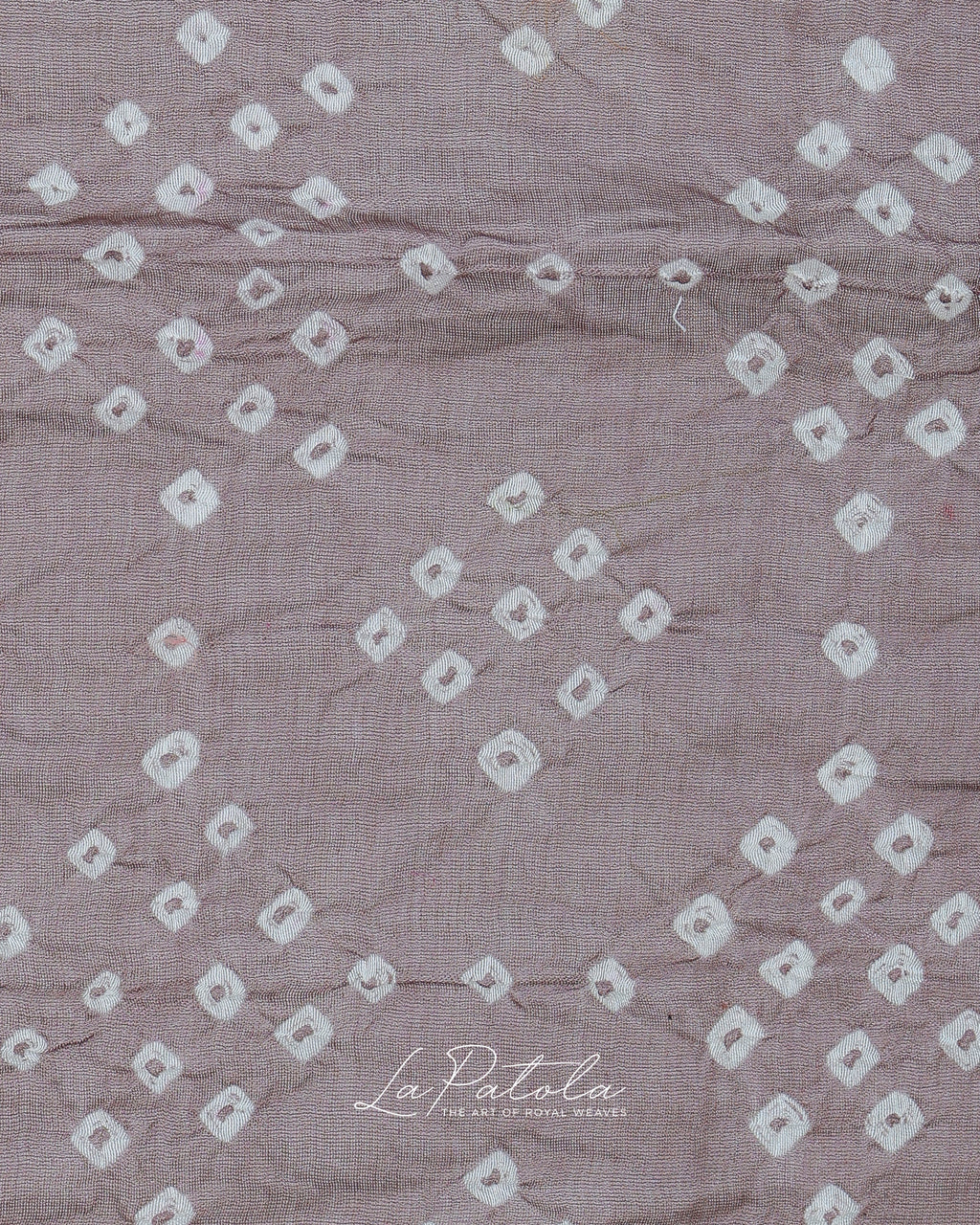 Pearl Grey Printed Pallu Bandhej Saree