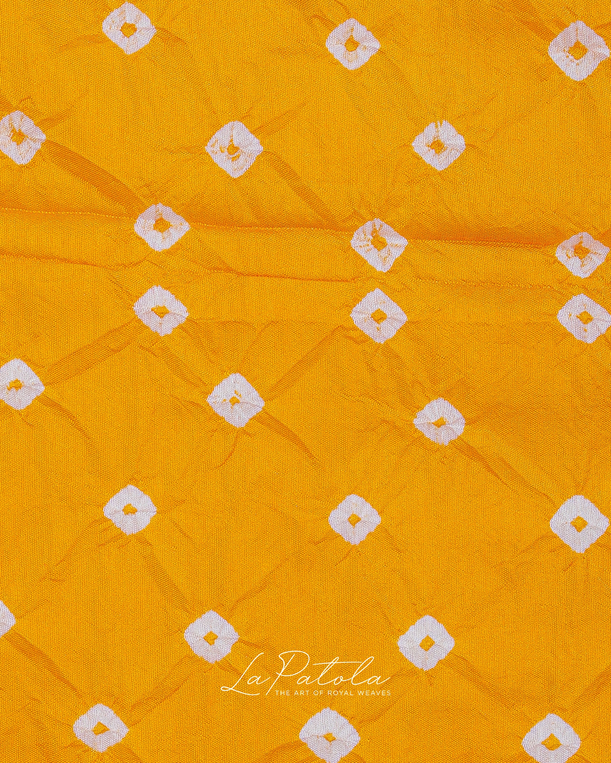 Yellow Pink Floral Pallu Bandhej Saree