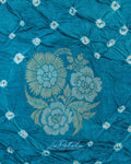 Aqua Floral Bandhej Saree
