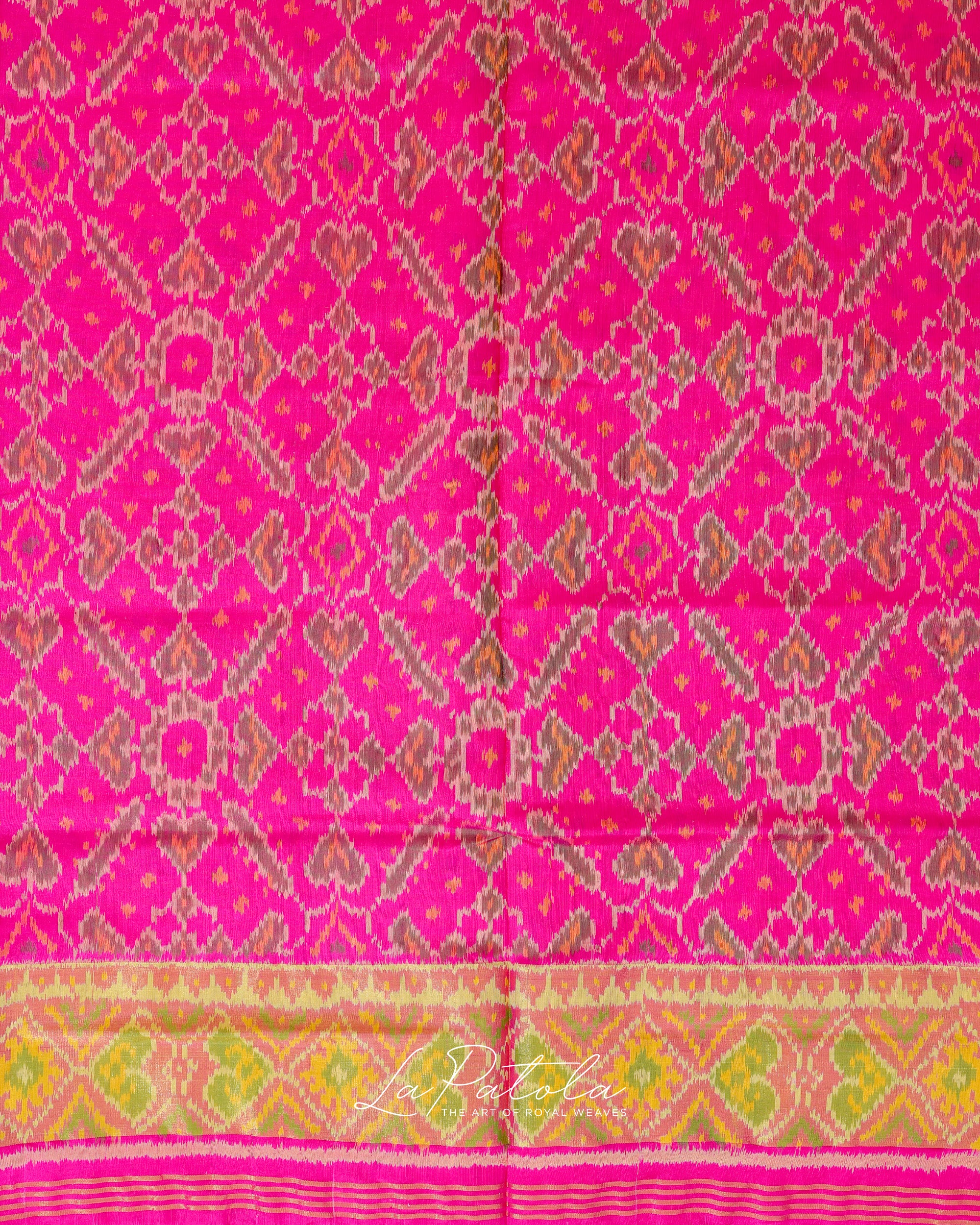 Rani Pink Navratan Patola Saree