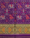 Royal Purple Elephant Motif Patola Saree