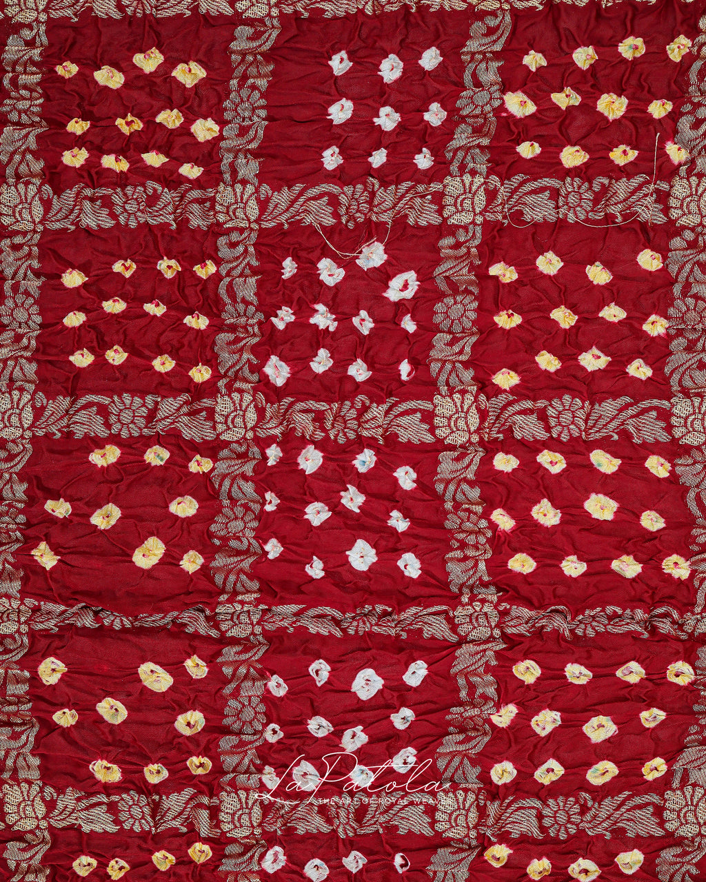Brick Red Gharchola Bandhej Saree
