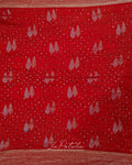 Red Zari Buti Bandhej Saree