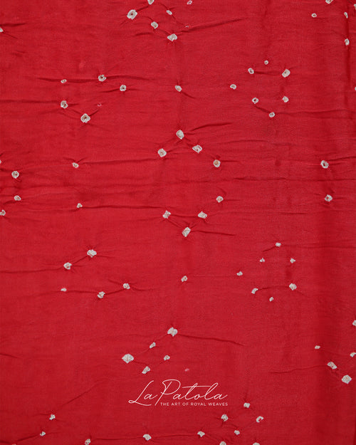 Bright Red Buti Bandhej Saree