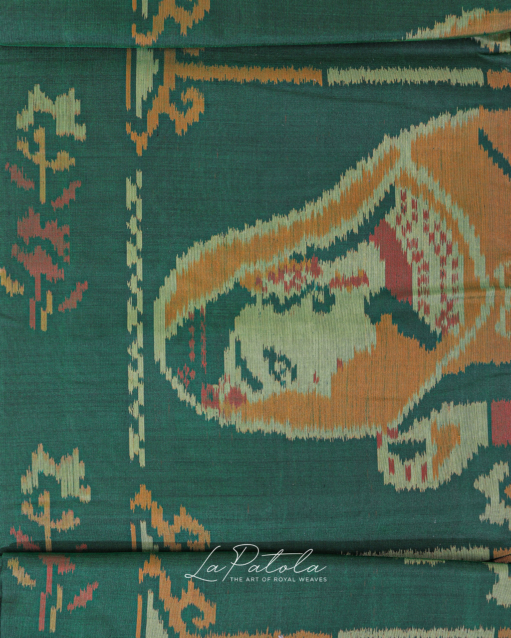 Deep Green Parrot Figure Patola Saree