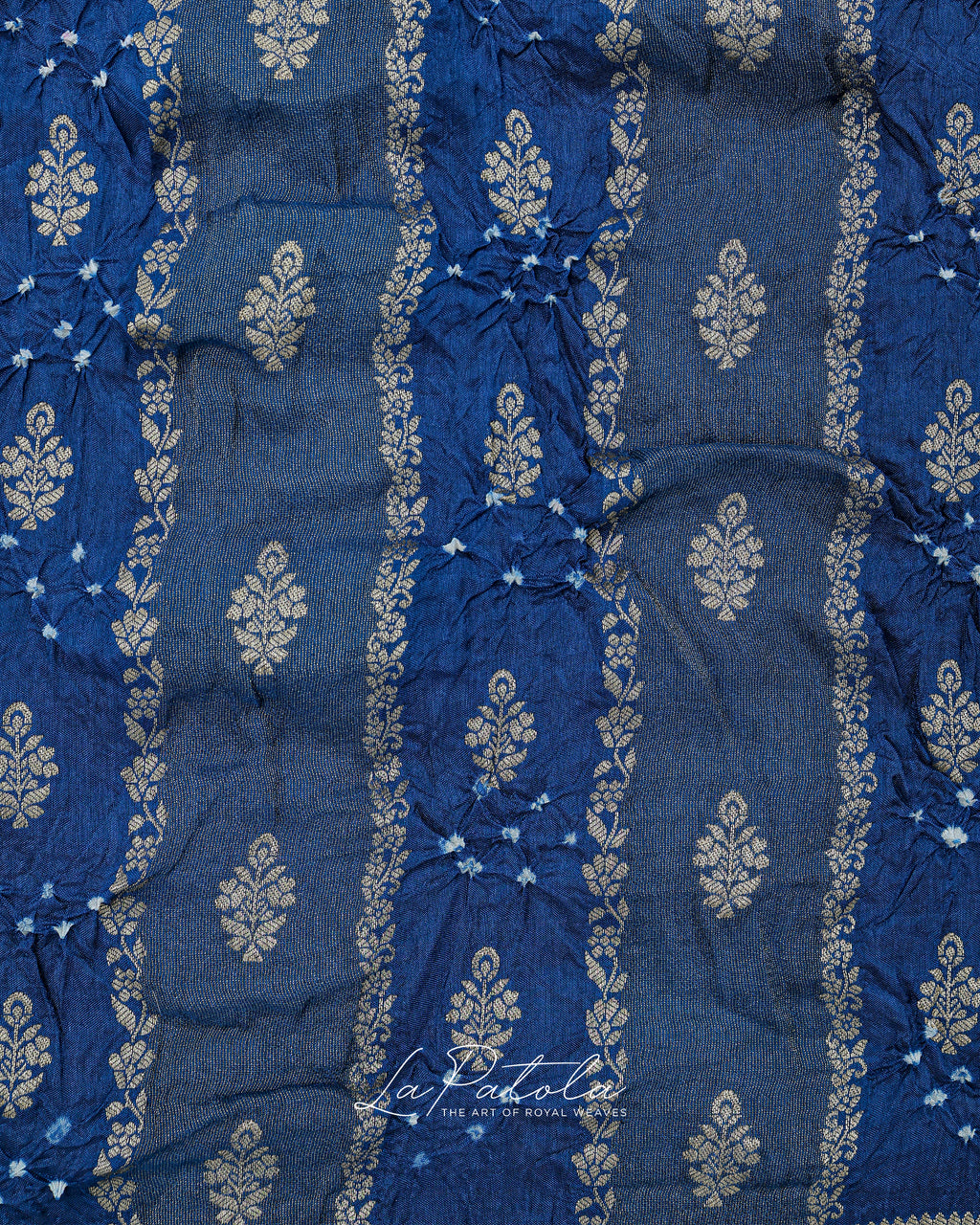 Powder Blue Zari Bandhej Saree