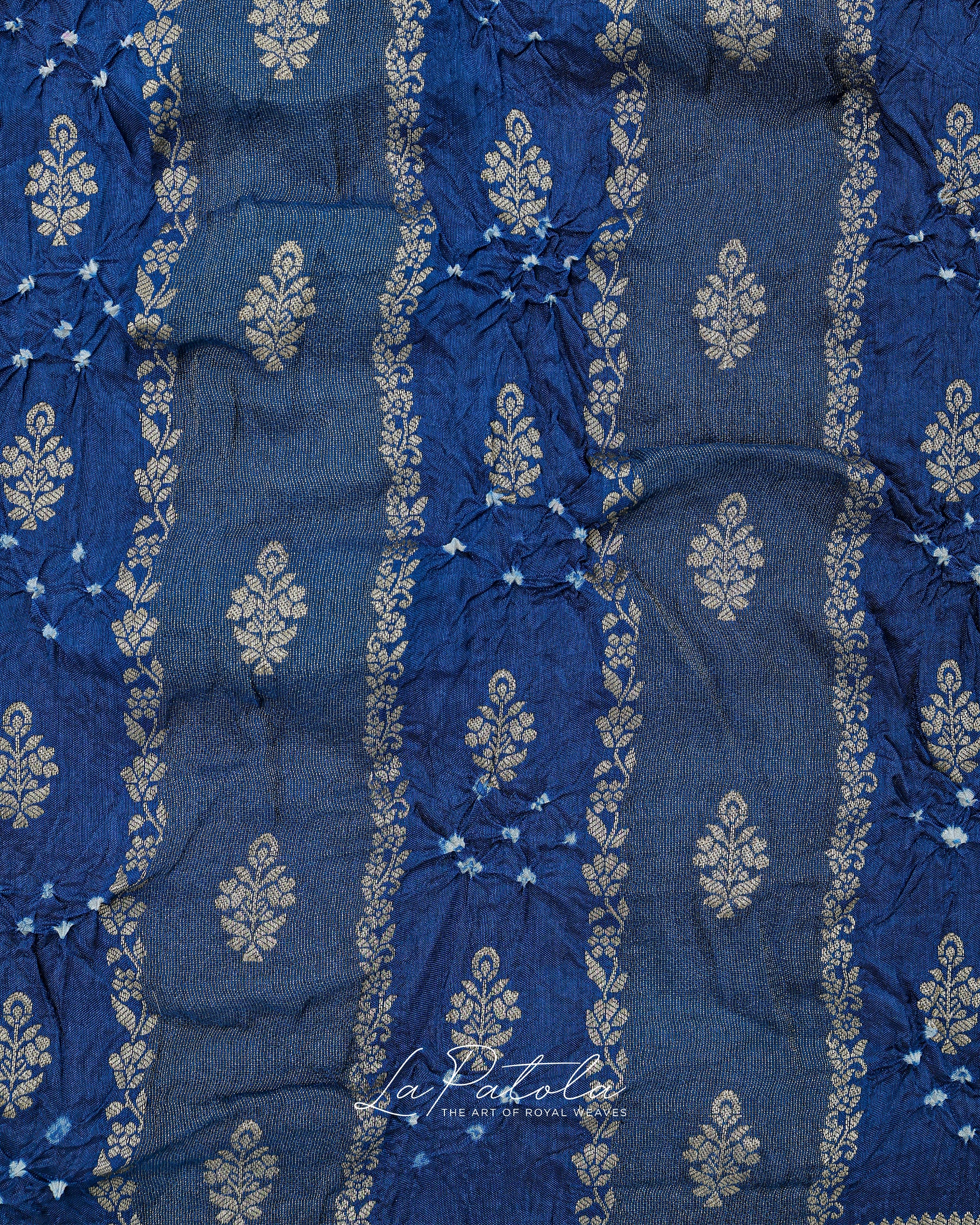 Powder Blue Zari Bandhej Saree