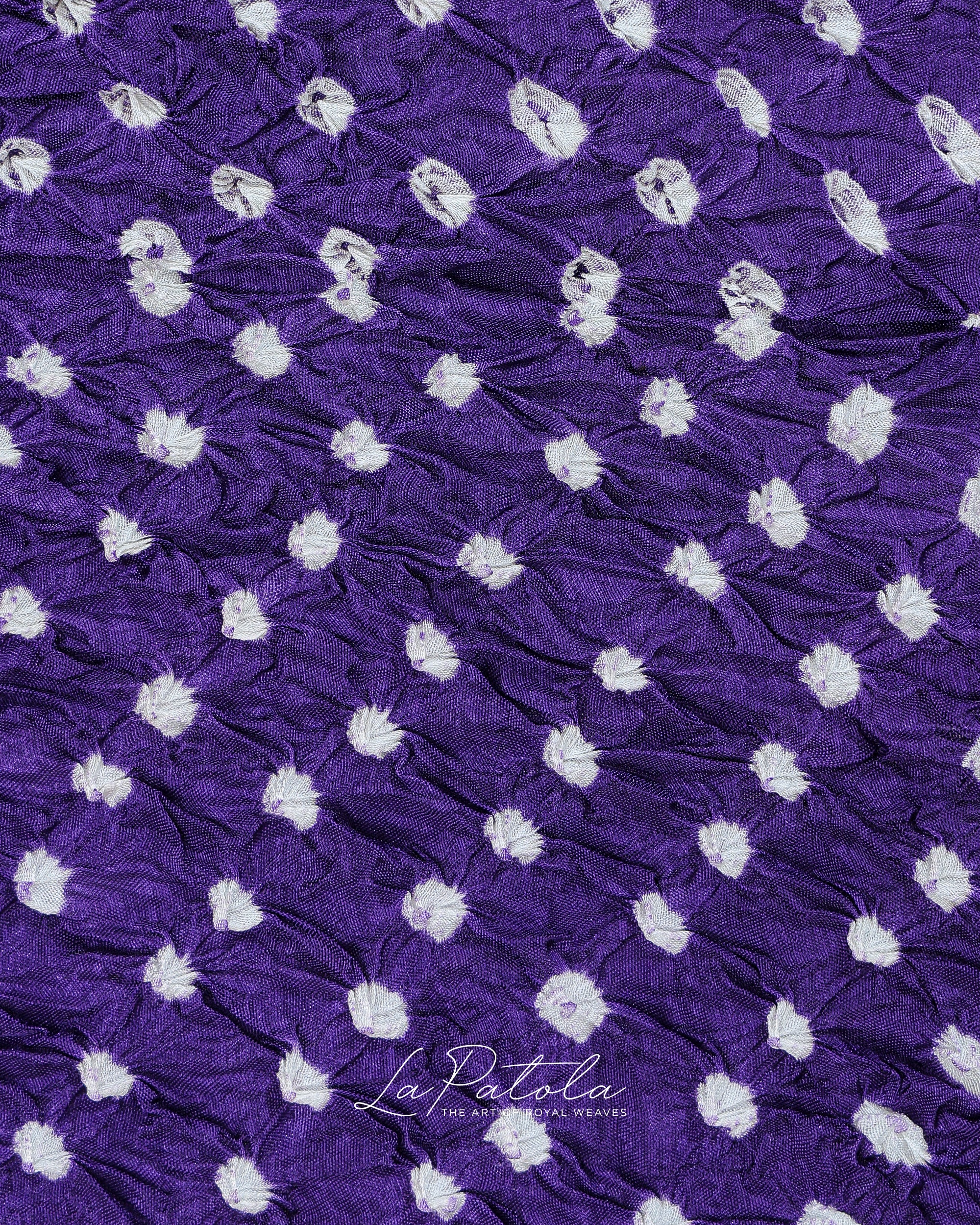 Purple Petal Dot Bandhej Saree
