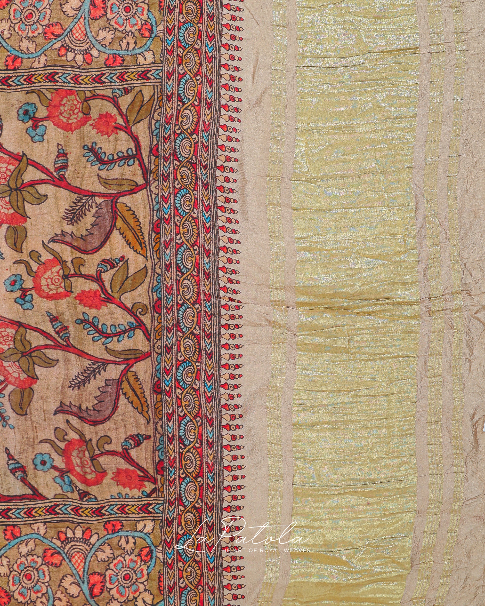 Mustard Printed Pallu Bandhej Saree