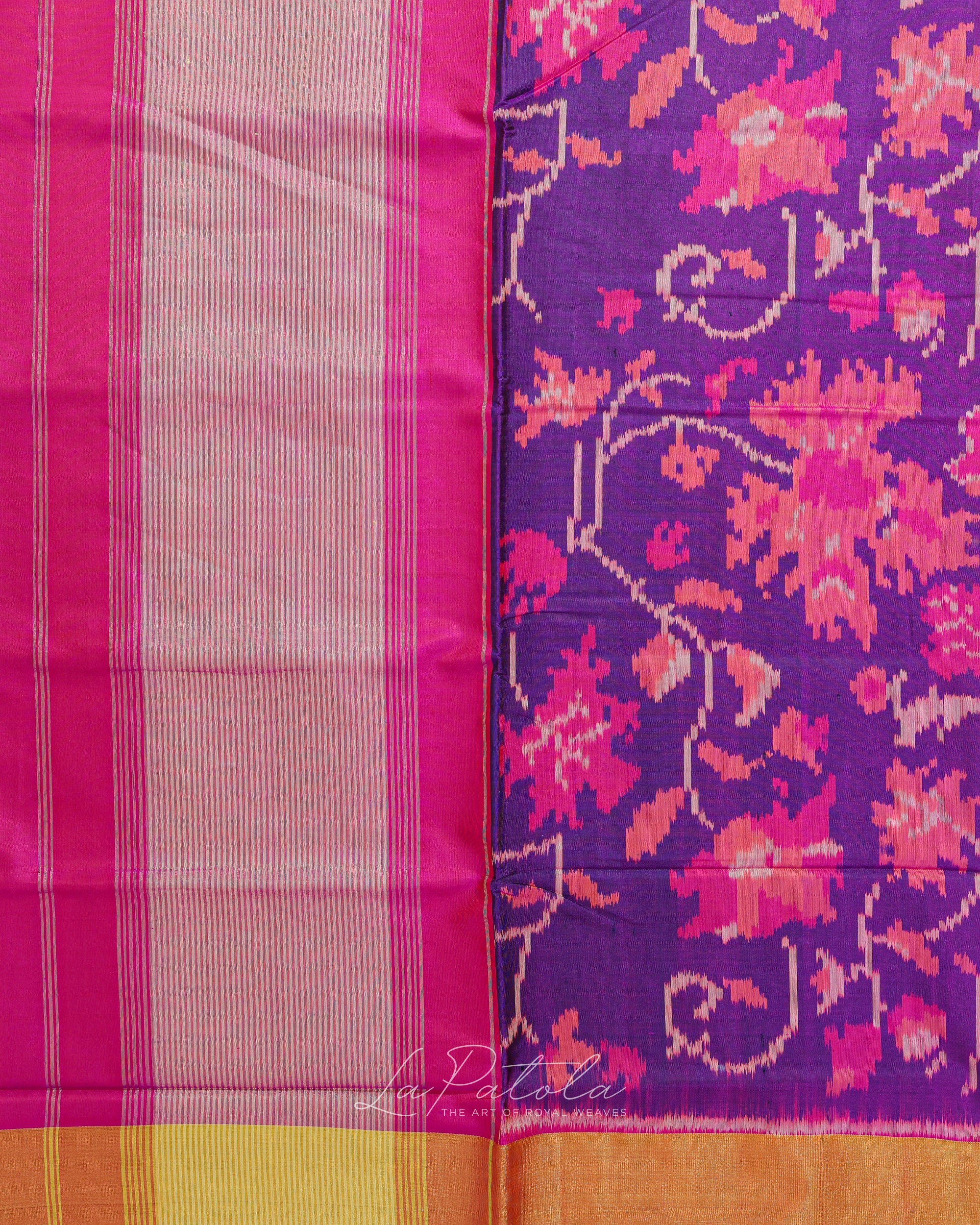 Purple Floral Pallu Patola Saree