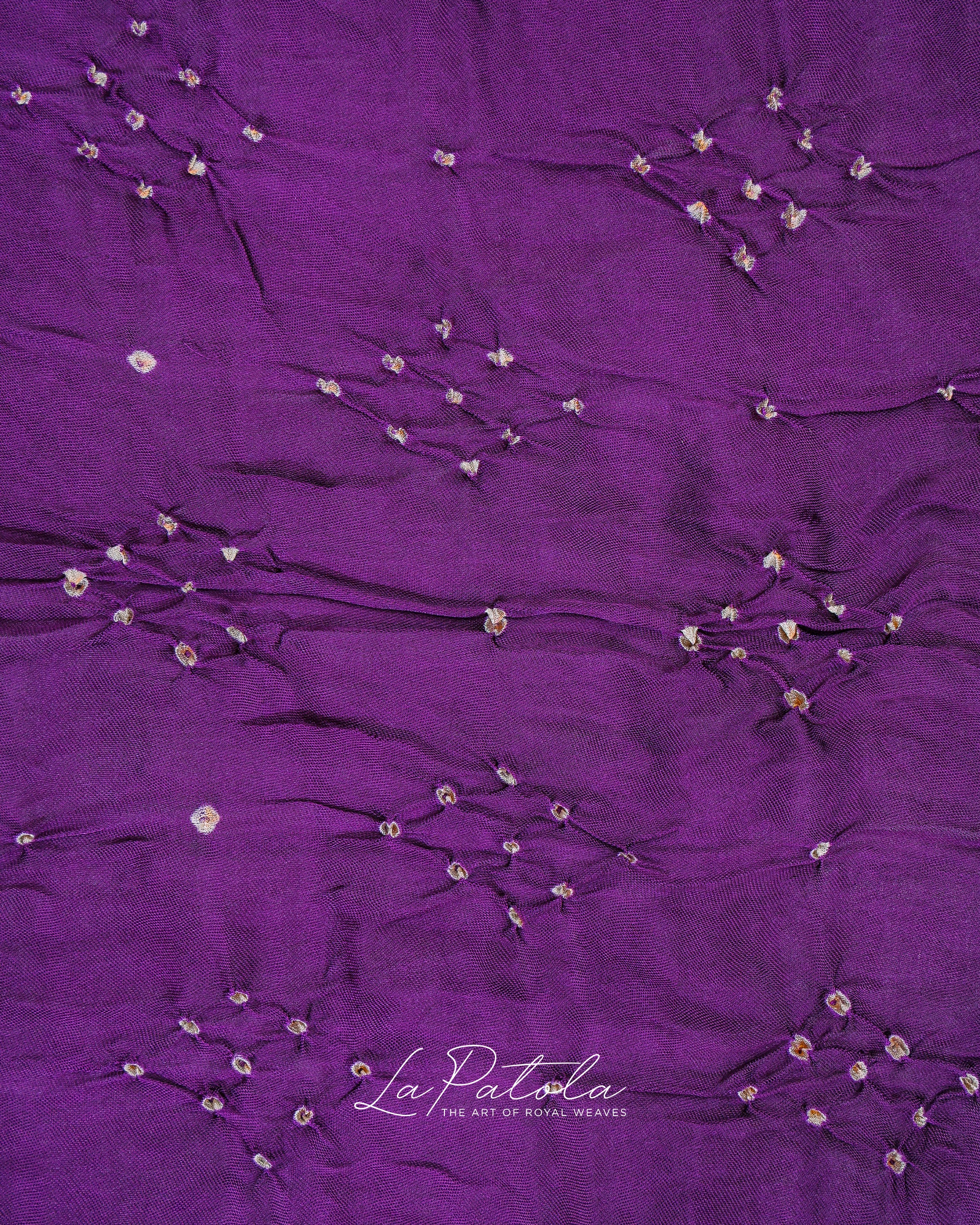 Violet Scattered Buti Bandhej Saree