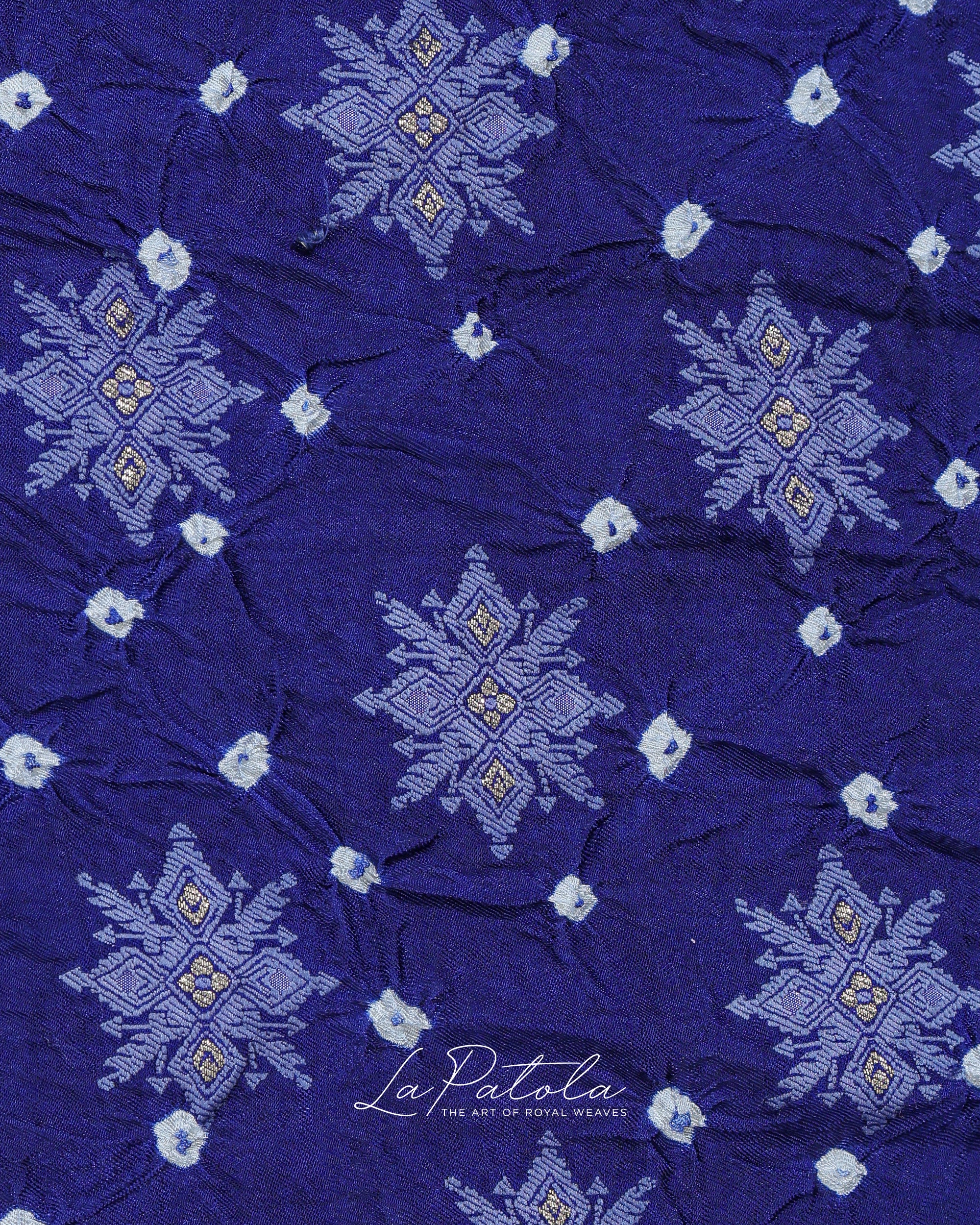 Purple Leaf Pallu Bandhej Saree