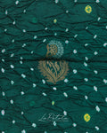 Bottle Green Paisley Pallu Bandhej Saree