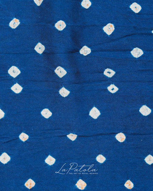 Cobalt Polka Bandhej Saree