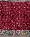 Maroon Floral Panel Bandhej Saree