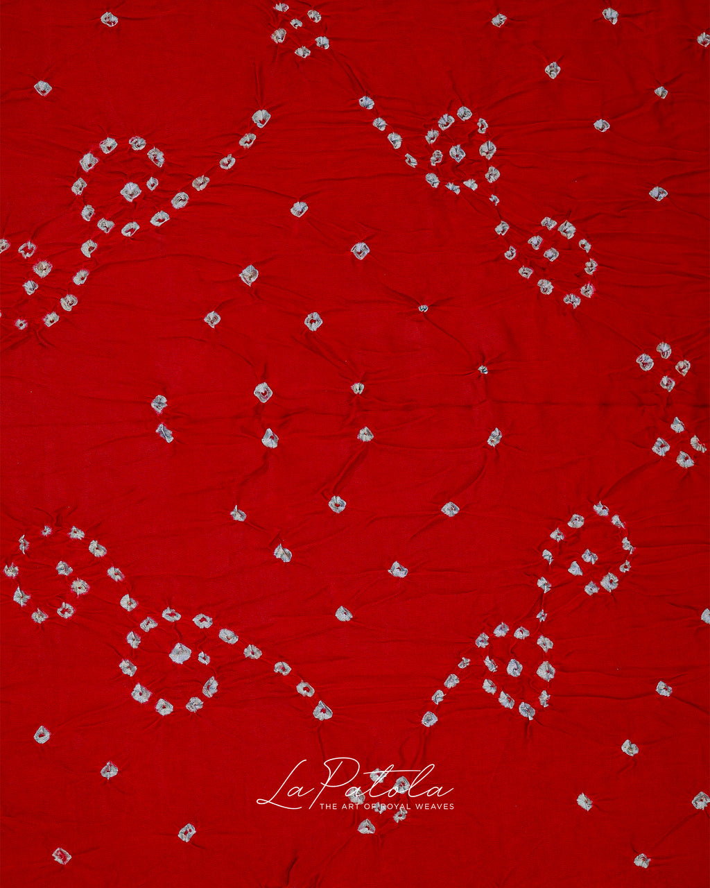 Red Paisley Dot Bandhej Saree