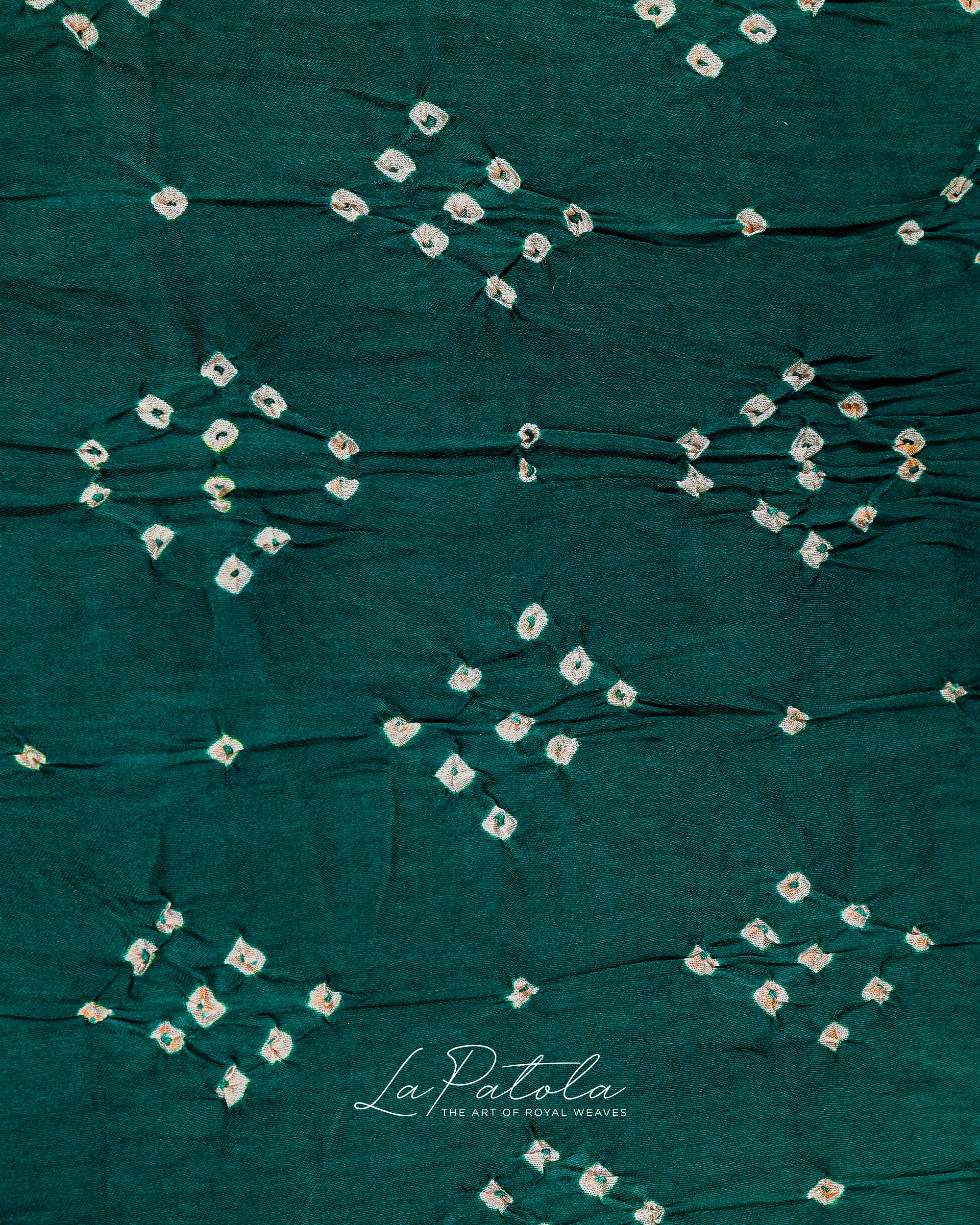 Teal Scattered Buti Bandhej Saree