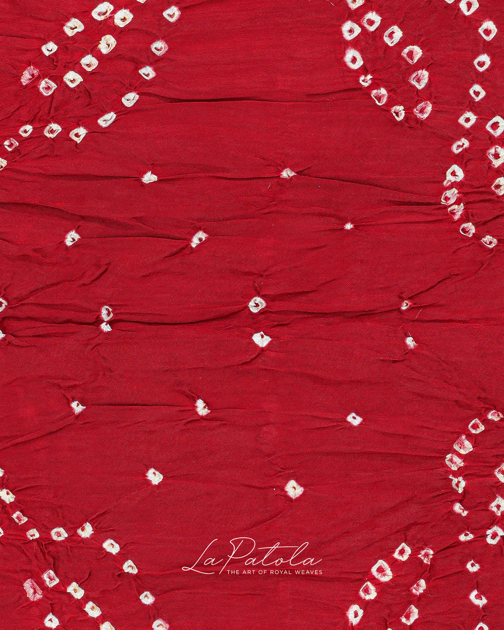 Red Corner Motif Bandhej Saree