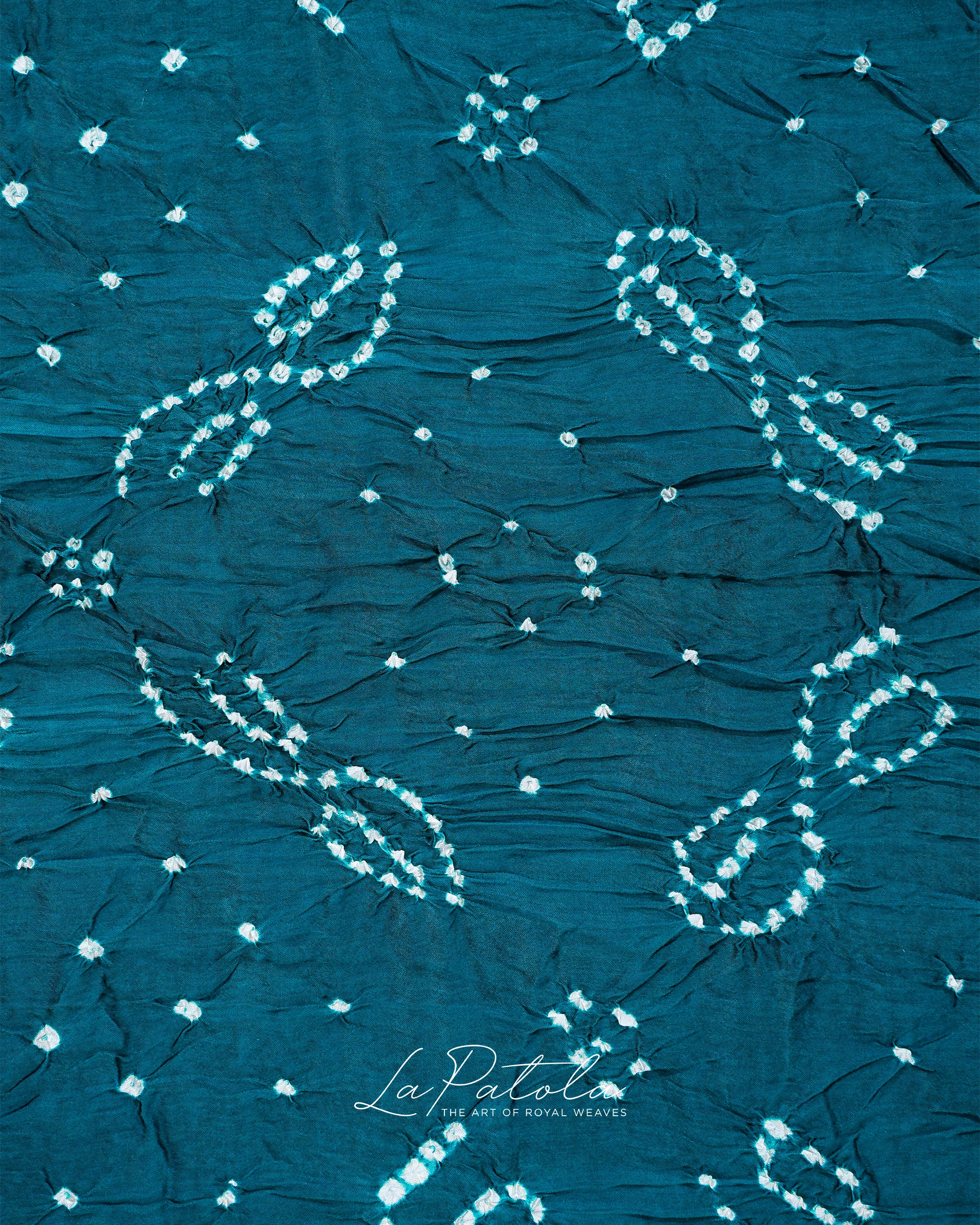 Teal Paisley Dot Bandhej Saree