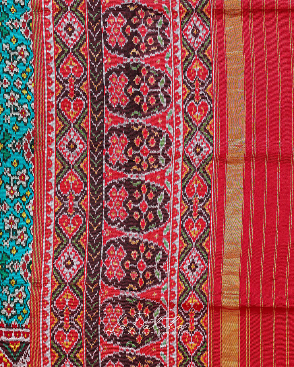 Black Pink Geometric Patola Saree