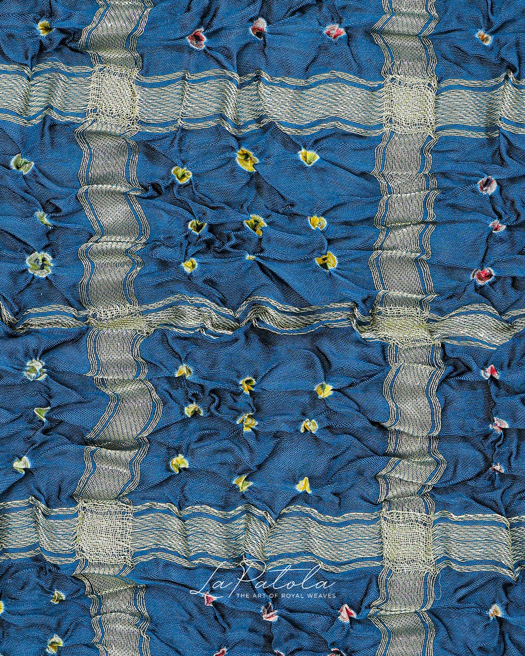 Royal Blue Leheriya Bandhej Saree
