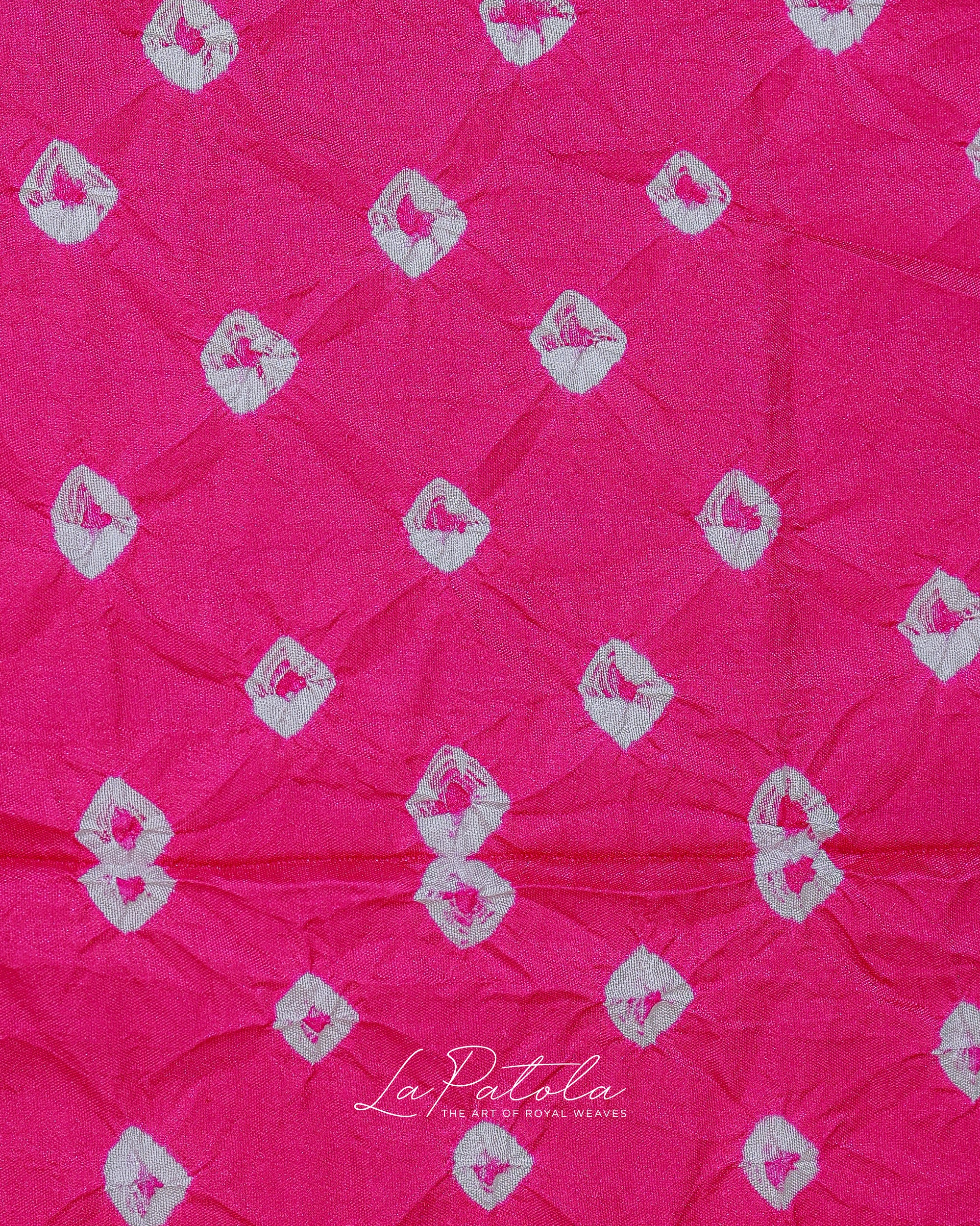 Fuchsia Floral Pallu Bandhej Saree