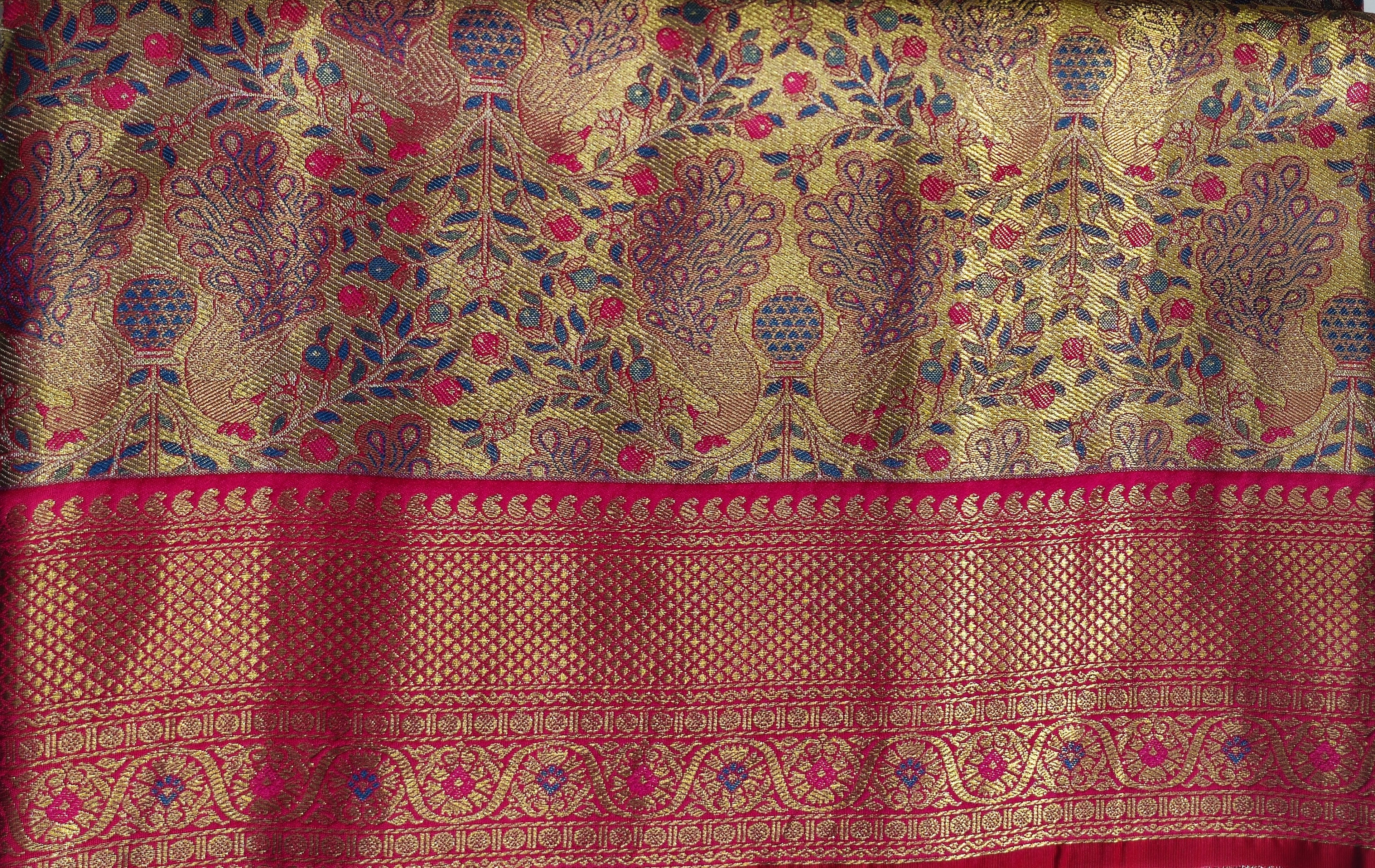 Silk Figure Gala Saree with Zari Border