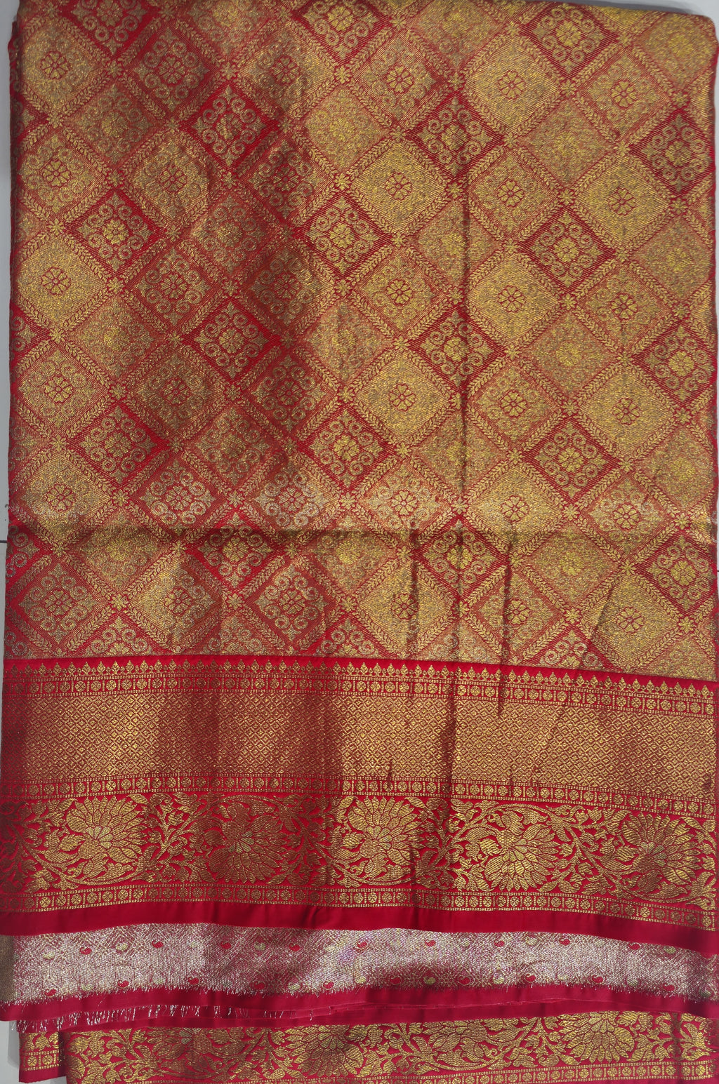 Meenakari Work Silk Saree with Heavy Border