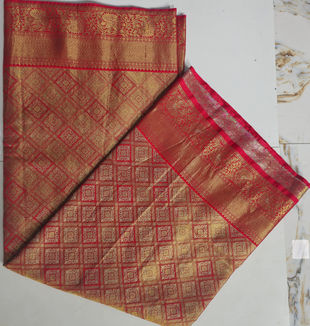 Meenakari Work Silk Saree with Heavy Border