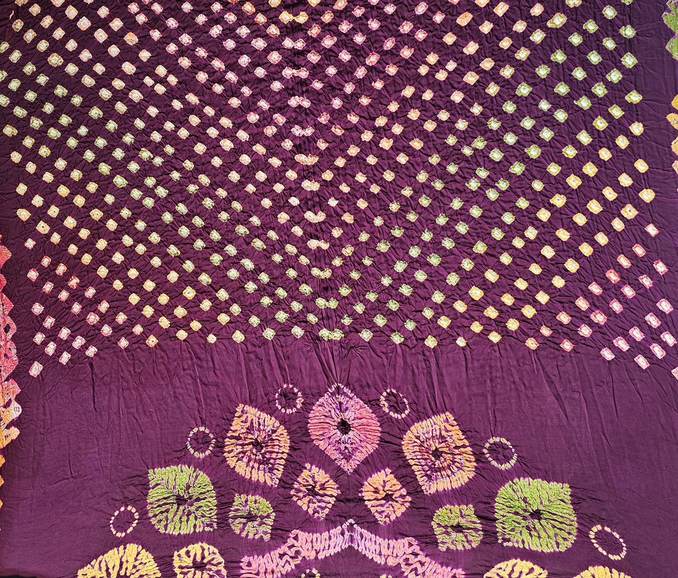 Gajji Silk Multicolor Bandhej Saree