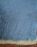 Dusty Blue Diagonal Bandhej Saree