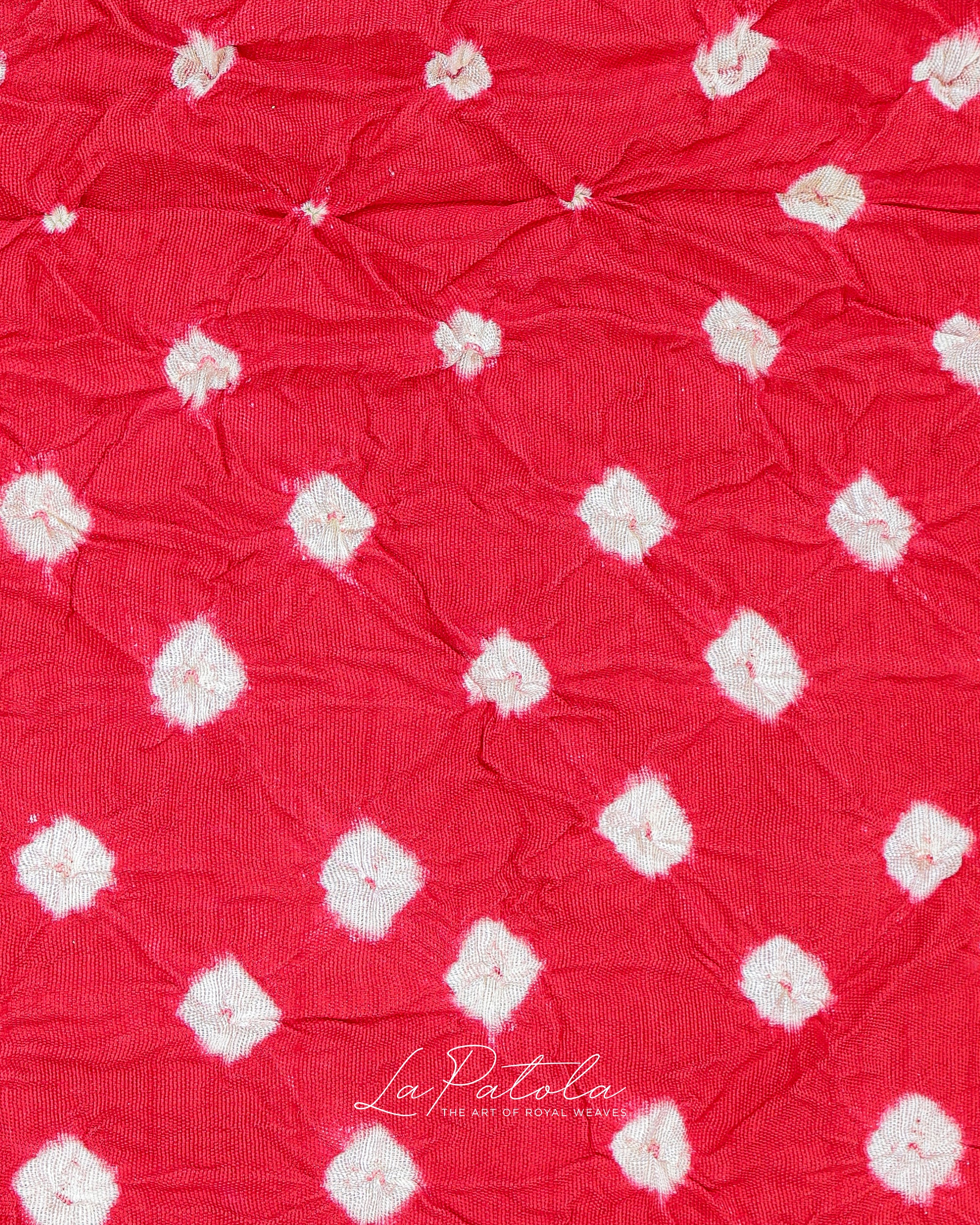 Hot Pink Micro Dot Bandhej Saree