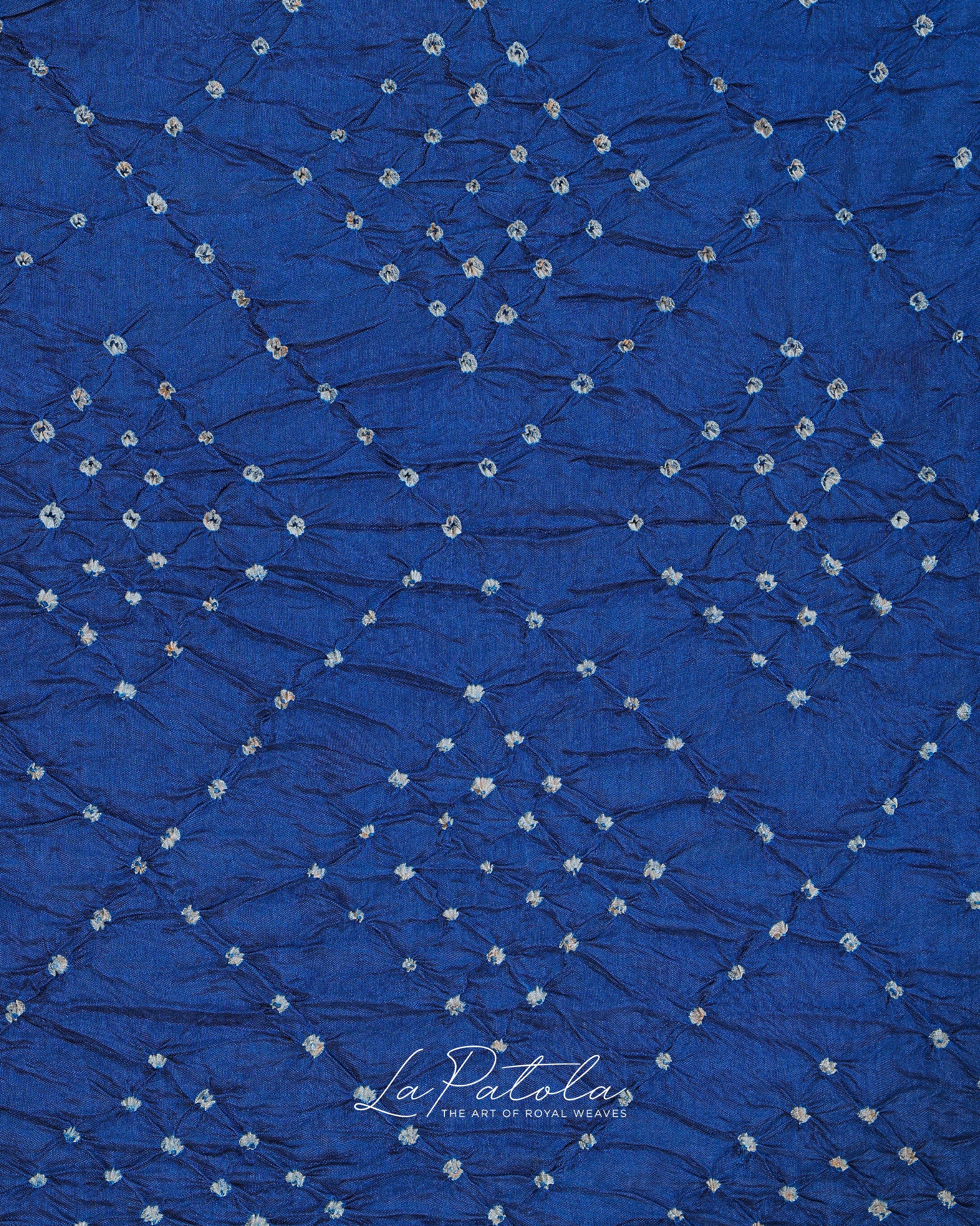 Royal Blue Floral Pallu Bandhej Saree